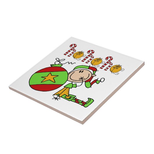 Festive Kerstmis Ho Ho Holiday Elf Tegeltje (Zijkant)