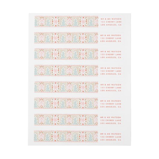 Festive Kerstmis  Holiday-adreslabel