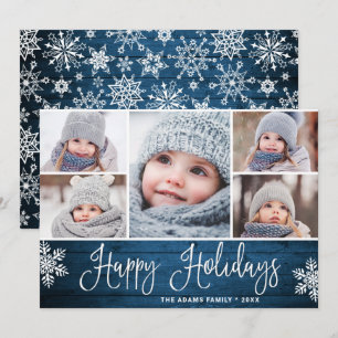 Festive Kerstmis Holly Berry Rustic 5 FOTO Feestdagenkaart