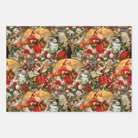 Festive  Kerstmis Inpakpapier Vel (Voorkant 3)