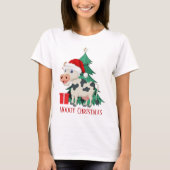 Festive Kerstmis koe liefhebbers T-shirt (Voorkant)