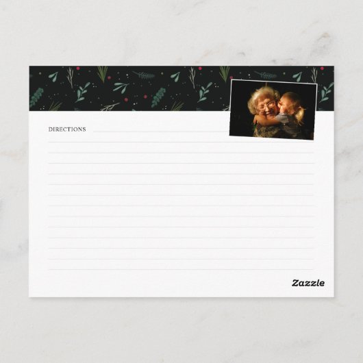 Festive kerstmis met bladeren van Berries Briefkaart (Achterkant)