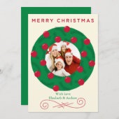 Festive Kerstmis met feestdag fotokaart Feestdagenkaart (Voorkant / Achterkant)