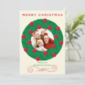 Festive Kerstmis met feestdag fotokaart Feestdagenkaart (Staand voorkant)