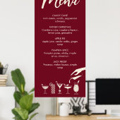 Festive Kerstmis, midden eeuw, modern cocktailmenu Poster (Thuiskantoor)