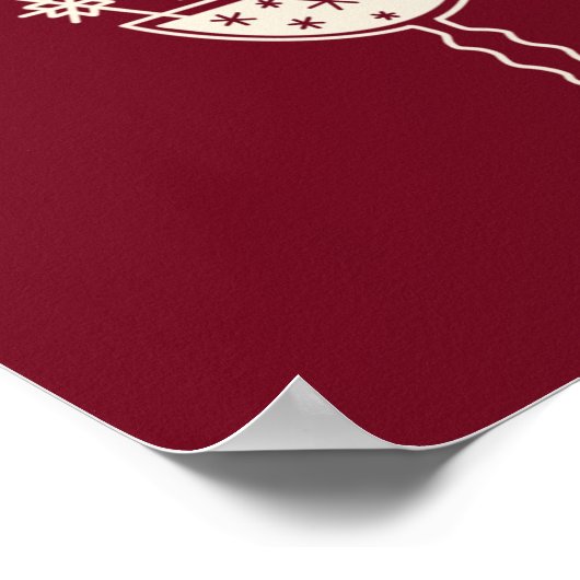 Festive Kerstmis, midden eeuw, modern cocktailmenu Poster (Hoek)