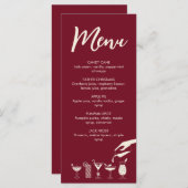 Festive Kerstmis, midden eeuw, modern cocktailmenu Programmakaart (Voorkant / Achterkant)