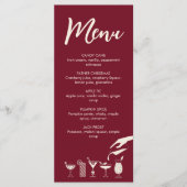 Festive Kerstmis, midden eeuw, modern cocktailmenu Programmakaart (Voorkant)