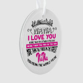 Festive Kerstmis Nana woord art sentiment Ornament (voorkant)