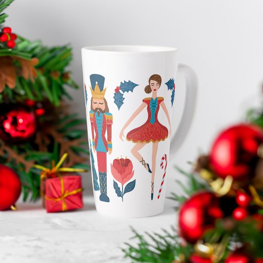 Festive Kerstmis Nutcracker Ballet Characters Latte Mok