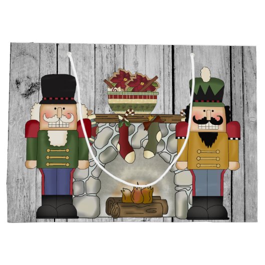 Festive Kerstmis nutcracker Holiday party bag Groot Cadeauzakje (Achterkant)