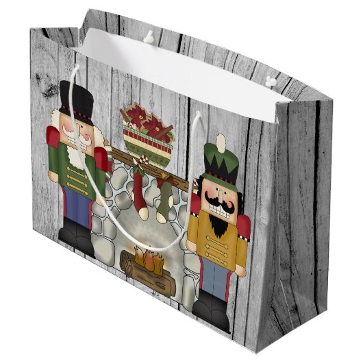 Festive Kerstmis nutcracker Holiday party bag Groot Cadeauzakje (Achterkant Gekanteld)
