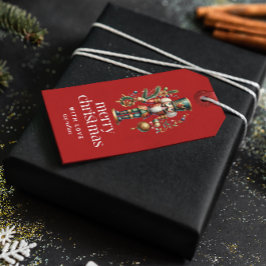 Festive Kerstmis Nutkraker Cadeaulabel