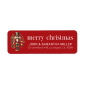 Festive Kerstmis Nutkraker Etiket (Voorkant)
