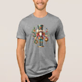 Festive Kerstmis Nutkraker Tri-Blend Shirt (Voorkant)