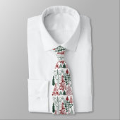 Festive Kerstmis Pattern Holiday Necktie Stropdas (Gebonden)