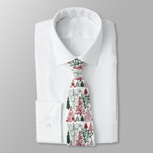 Festive Kerstmis Pattern Holiday Necktie Stropdas (Gebonden)