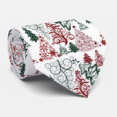 Festive Kerstmis Pattern Holiday Necktie Stropdas (Opgerold)