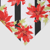 Festive Kerstmis Rood Poinsettia Waterverf Floral Tissuepapier (Detail)