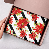 Festive Kerstmis Rood Poinsettia Waterverf Floral Tissuepapier