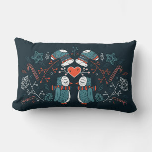 Festive Kerstmis Schattige pinguins Lumbar Pillow Kussen