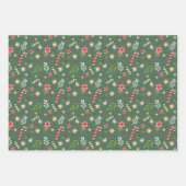 Festive Kerstmis Snoep Pattern Coordinated Inpakpapier Vel (Voorkant 3)