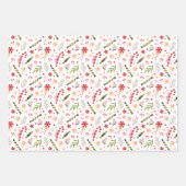 Festive Kerstmis Snoep Pattern Coordinated Inpakpapier Vel (Voorkant 2)
