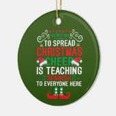 Festive Kerstmis Spaanse leraar voegt gevoel toe Keramisch Ornament (Links)