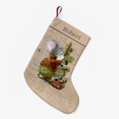 Festive Kerstmis: voeg de naam toe Kleine Kerstsok (Voorkant (Hangend))