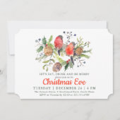 Festive Kerstmis Waterverf Bullfinch Floral Kaart (Voorkant)