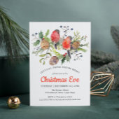 Festive Kerstmis Waterverf Bullfinch Floral Kaart