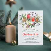 Festive Kerstmis Waterverf Bullfinch Floral Kaart