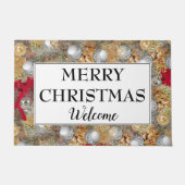 Festive Kerstmis Wreate WELCOME Doormat Deurmat (Voorkant)
