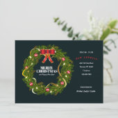 Festive kerstmis Wreath Moving Announge Feestdagenkaart (Staand voorkant)