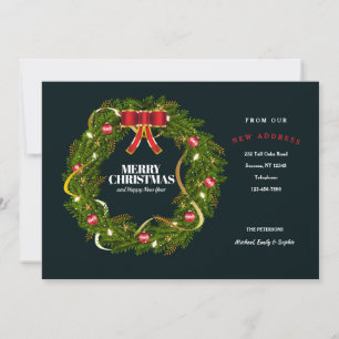 Festive kerstmis Wreath Moving Announge Feestdagenkaart