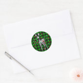 Festive kerstmis Zebra, rode groene adem Ronde Sticker (Envelop)