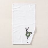 Festive kerstmis Zebra, rode groene Holly met adem Bad Handdoek (Handdoek)