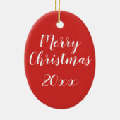 Festive kerstmis Zebra, rode groene Holly met adem Keramisch Ornament (Achterkant)