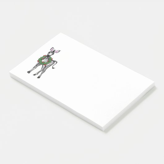Festive kerstmis Zebra, rode groene Holly met adem Post-it® Notes (Schuin)