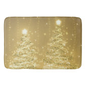 Festive kerstmousserende bomen Gold  Badmat (Voorkant)