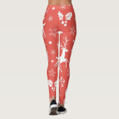 Festive Kerstnaadloos patroon Leggings (Achterkant)