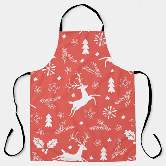 Festive Kerstnaadloos patroon Schort (Voorkant)