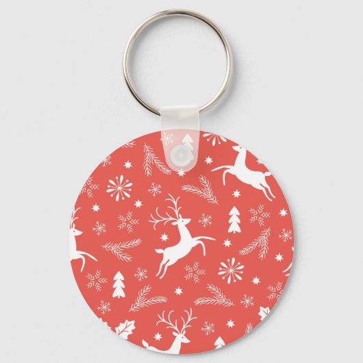 Festive Kerstnaadloos patroon Sleutelhanger (Voorkant)