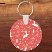 Festive Kerstnaadloos patroon Sleutelhanger (Achterkant)