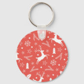 Festive Kerstnaadloos patroon Sleutelhanger (Achterkant)