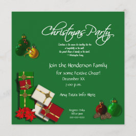 Festive kerstparty uitnodiging met prijsopgave