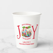 Festive kerstpas met de wereldpapierbekertjes papieren bekers (Achterkant)