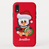 Festive kerstpinguin Holiday: naam toevoegen Case-Mate iPhone Case (Achterkant)