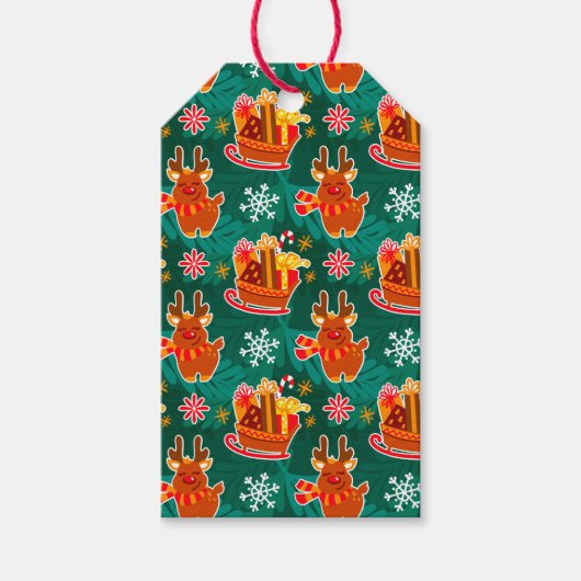 Festive kerstrendiercadeautjes Labels Cadeaulabel (Voorkant)