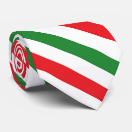 Festive kerstrood witte streep stropdas